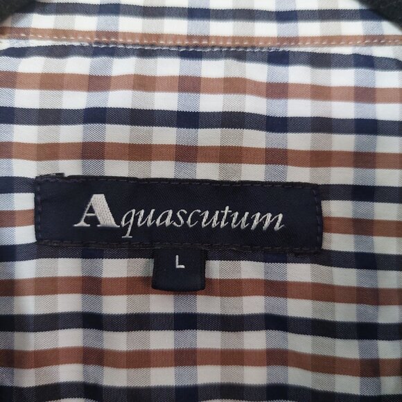 Aquascutum Vintage  Checkered Short Sleeve Shirt, Size L - Picture 2 of 8